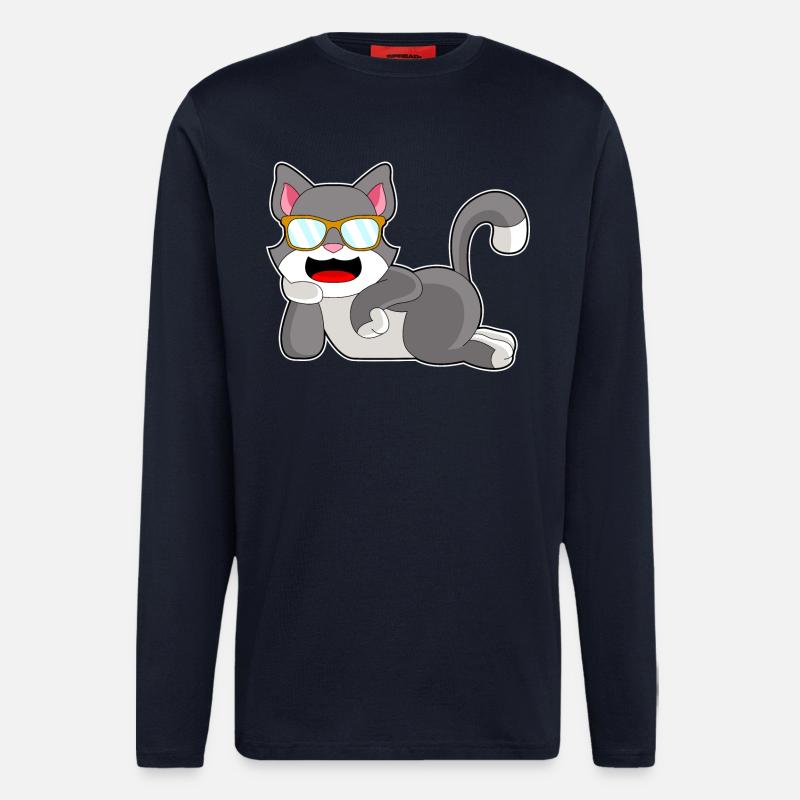 Katze Sonnenbrille - Langarmshirt - made by SPREAD  - DARK NAVY