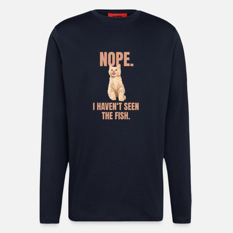 Freche Katze Meme - Langarmshirt - made by SPREAD  - DARK NAVY