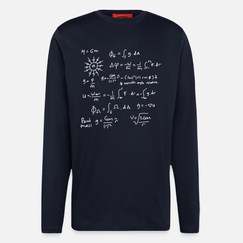 Les équations de la physique déchaînées - Manches longues bio décontracté fabriqué en UE - DARK NAVY