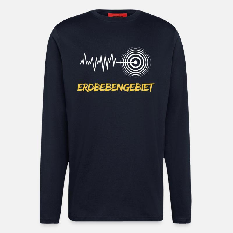 Erdbebengebiet Bewusstsein - Langarmshirt - made by SPREAD  - DARK NAVY