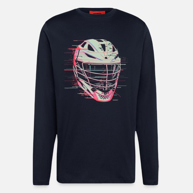 Lacrosse Helmet Graphic - Longsleeve - made by SPREAD  - DARK NAVY