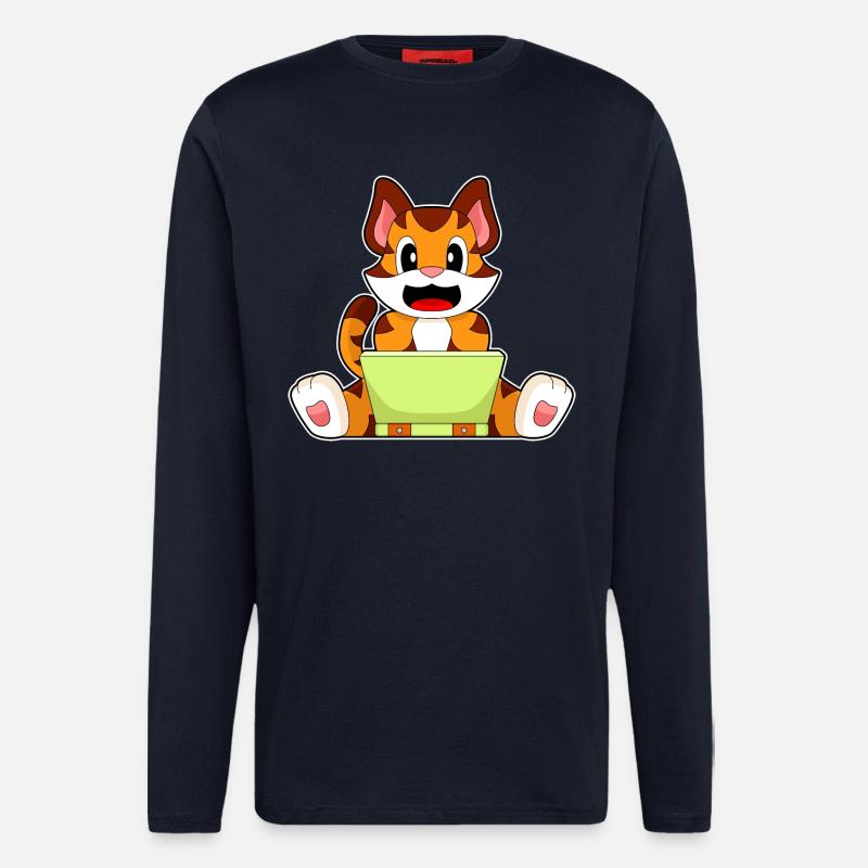 Tiger Laptop - Langarmshirt - made by SPREAD - DARK NAVY