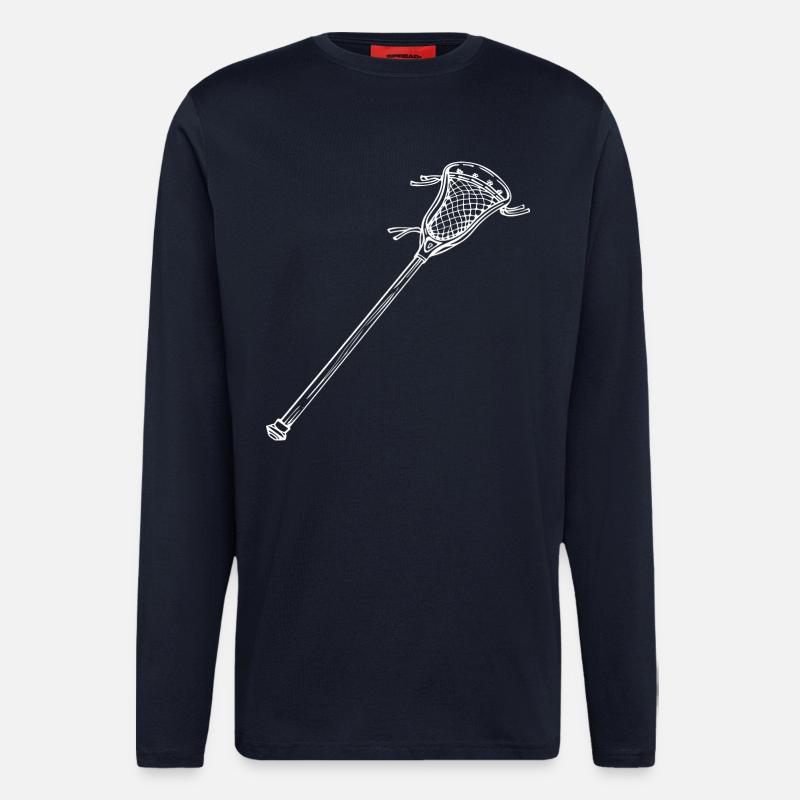 Lacrosse bat Drawing - Longsleeve - made by SPREAD  - DARK NAVY