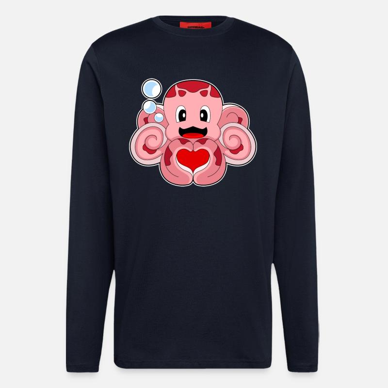 Octopus Heart - Longsleeve - made by SPREAD  - DARK NAVY