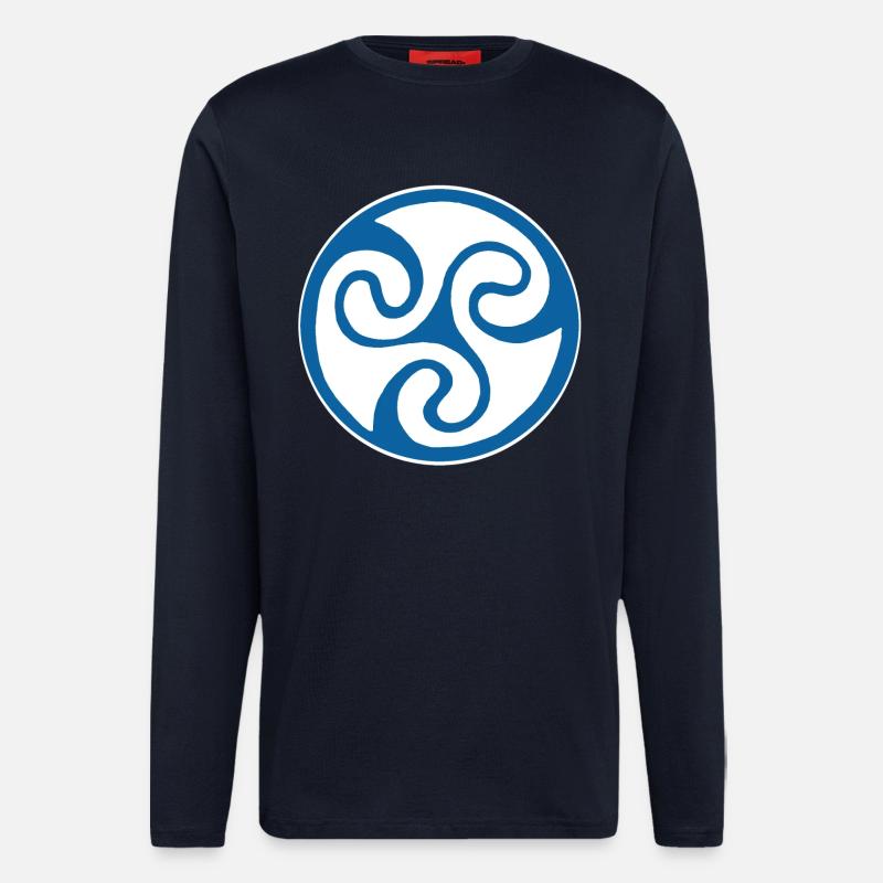 Blaues keltisches Symbol - Langarmshirt - made by SPREAD  - DARK NAVY