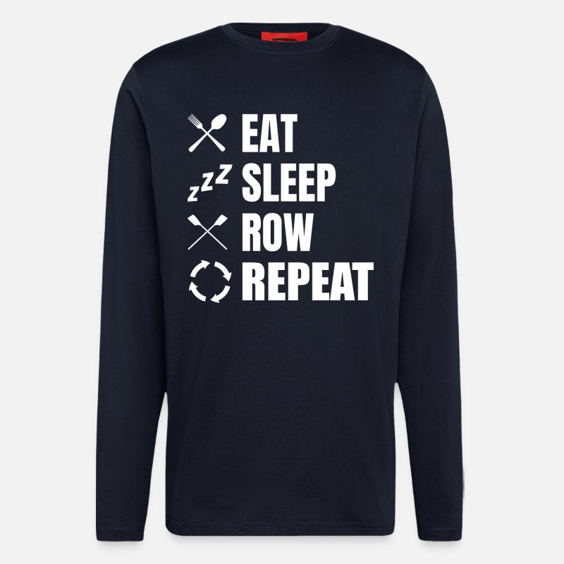 Manger dormir Row Répéter - Manches longues bio décontracté fabriqué en UE - DARK NAVY