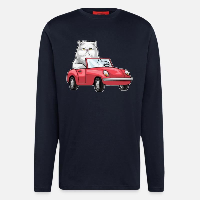 Voiture chat persan - Manches longues bio décontracté fabriqué en UE - DARK NAVY
