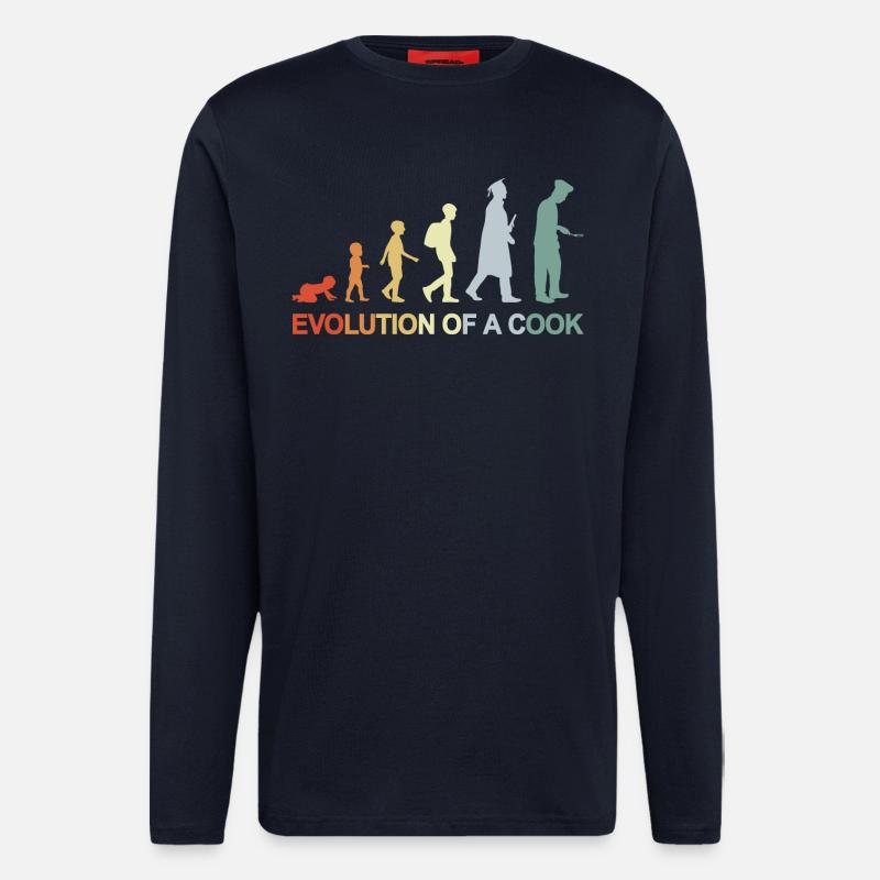 Evolution d’un cuisinier - Manches longues bio décontracté fabriqué en UE - DARK NAVY