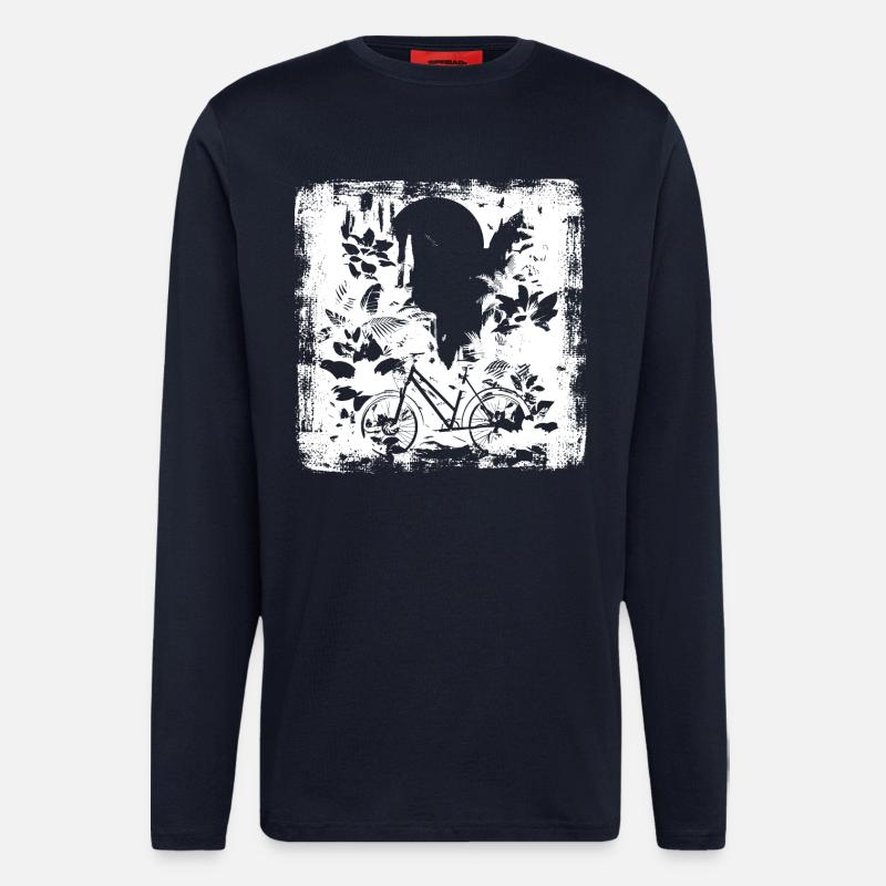 Cyclist Drawing - Longsleeve - made by SPREAD  - DARK NAVY