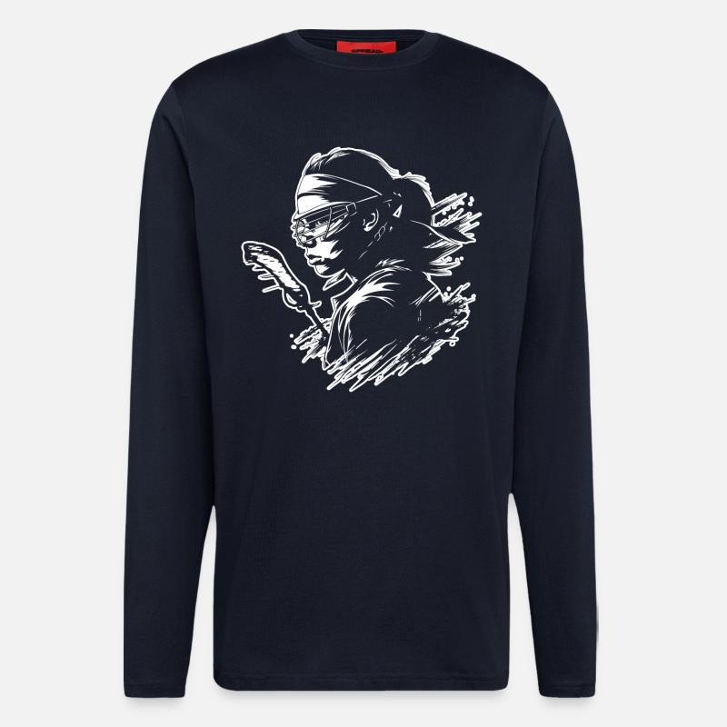 Lacrosse player - Longsleeve - made by SPREAD  - DARK NAVY