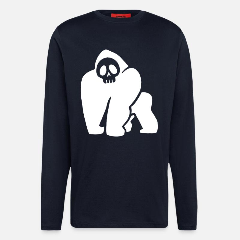 Weißer Gorilla Schädel - Langarmshirt - made by SPREAD - DARK NAVY