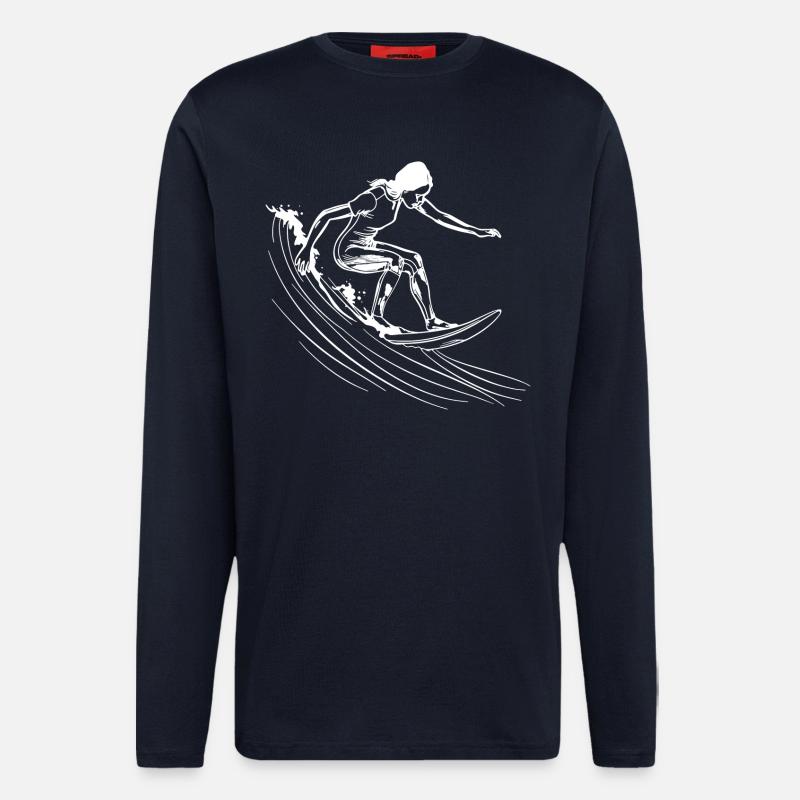 Surfen Mädchen - Langarmshirt - made by SPREAD - DARK NAVY
