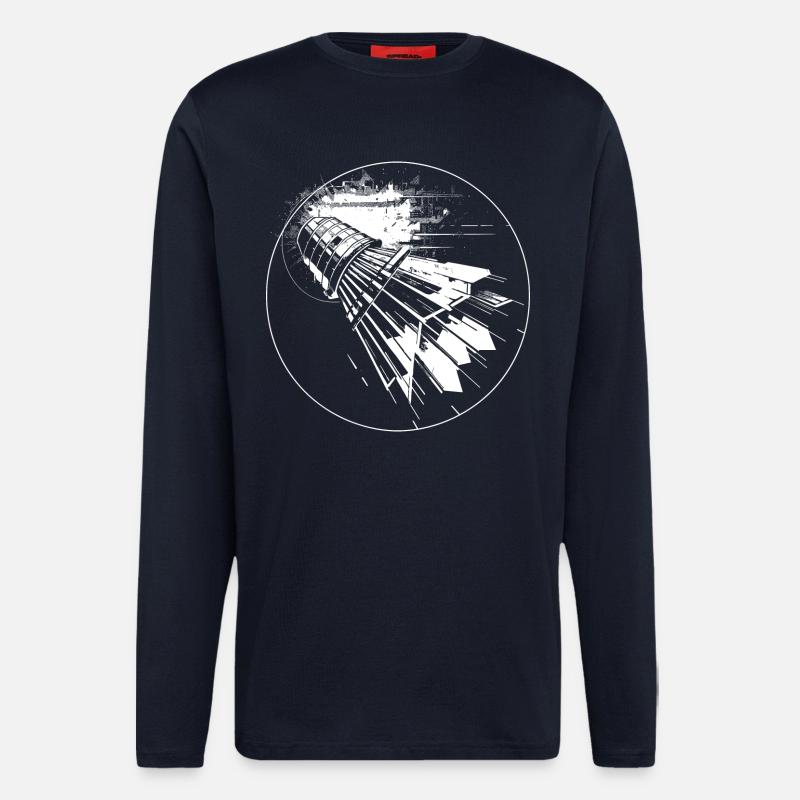 Badminton Sketch - Longsleeve - made by SPREAD  - DARK NAVY