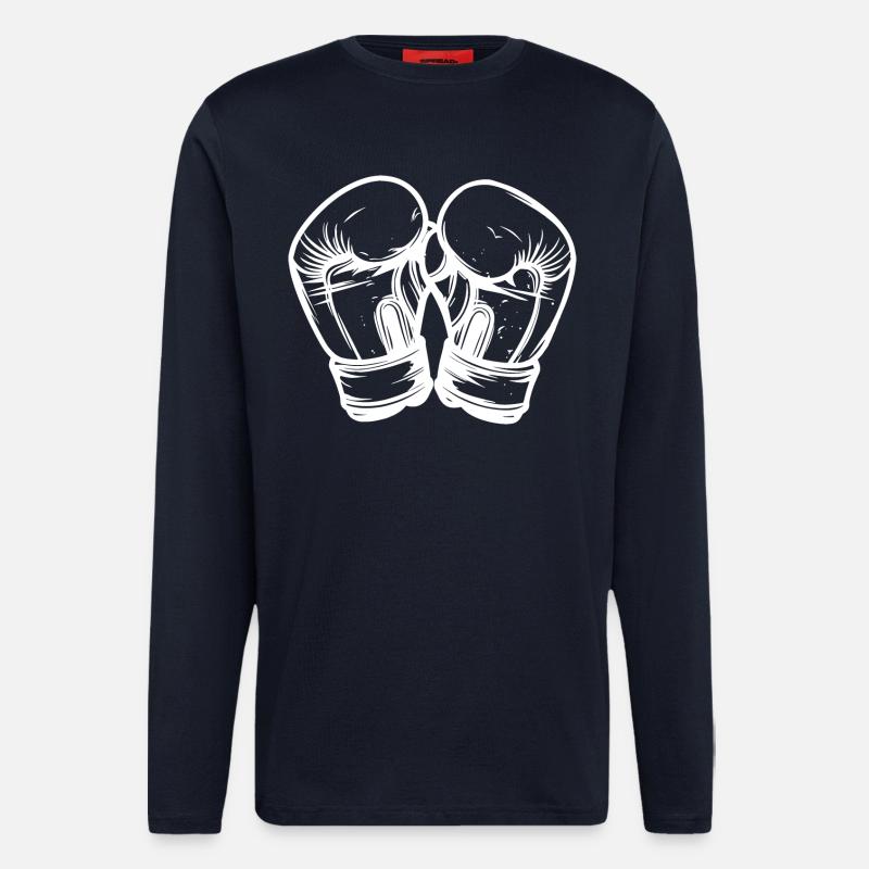 Kickboxhandschuhe Zeichnung - Langarmshirt - made by SPREAD  - DARK NAVY