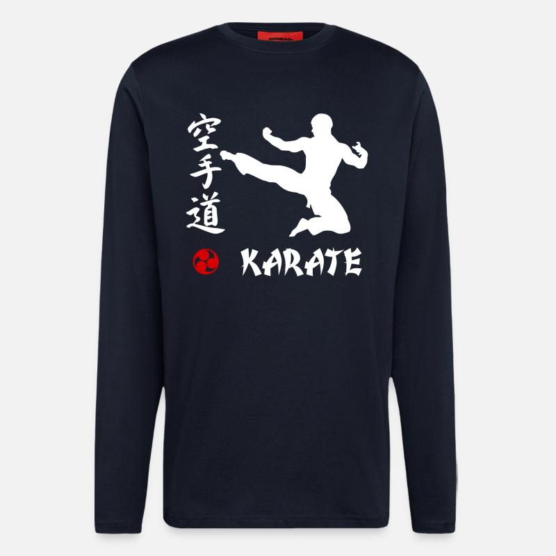 Karate weiss - Langarmshirt - made by SPREAD  - DARK NAVY