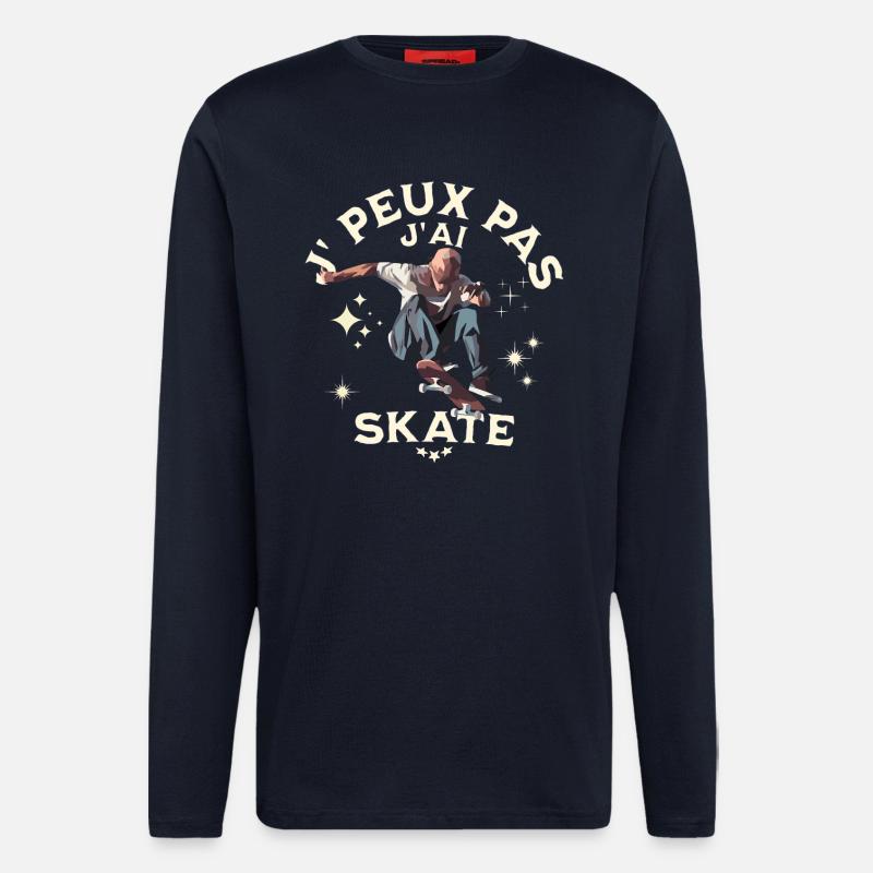 I can't I skated - Longsleeve - made by SPREAD  - DARK NAVY