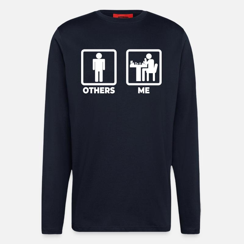 Schach Strichmännchen - Langarmshirt - made by SPREAD  - DARK NAVY