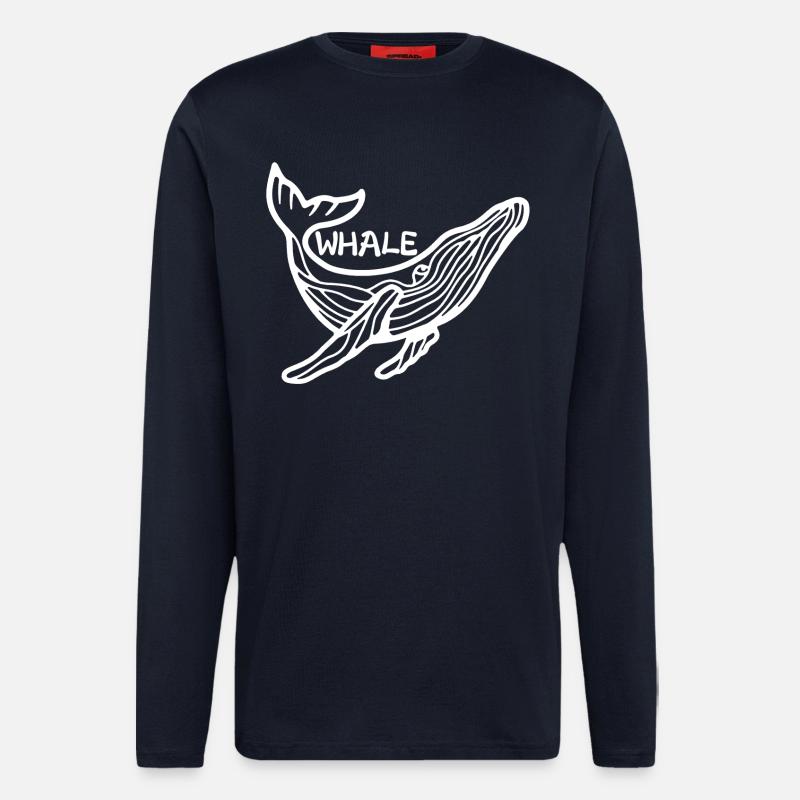 Le géant des mers - Manches longues bio décontracté fabriqué en UE - DARK NAVY