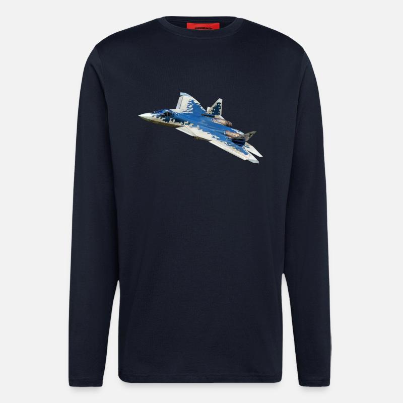 Su-57 - Langarmshirt - made by SPREAD  - DARK NAVY