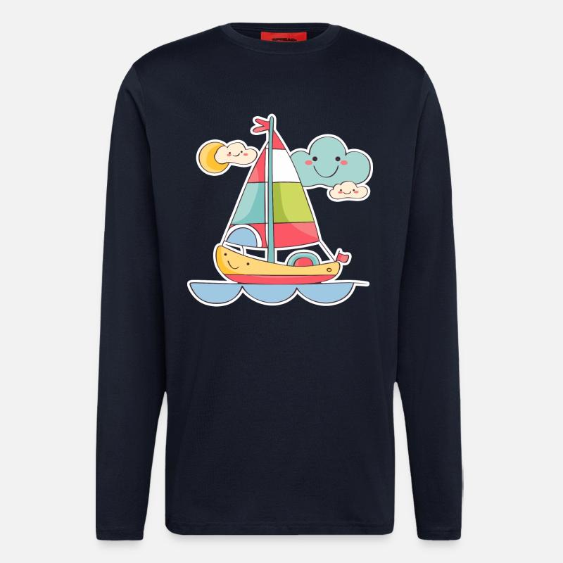 Sailing Comic Look - Longsleeve - made by SPREAD  - DARK NAVY