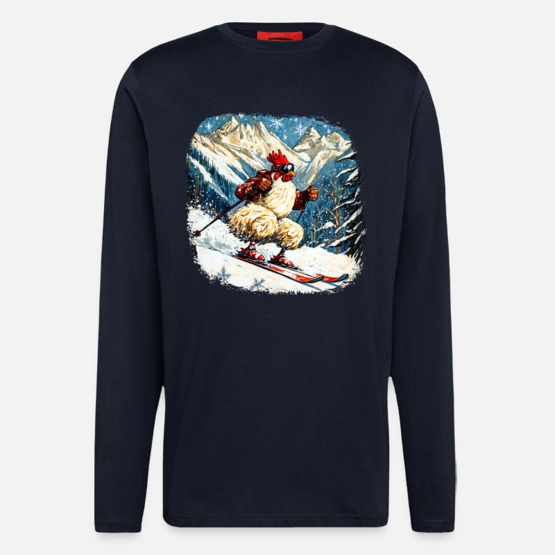 Ski Hühner - Langarmshirt - made by SPREAD  - DARK NAVY