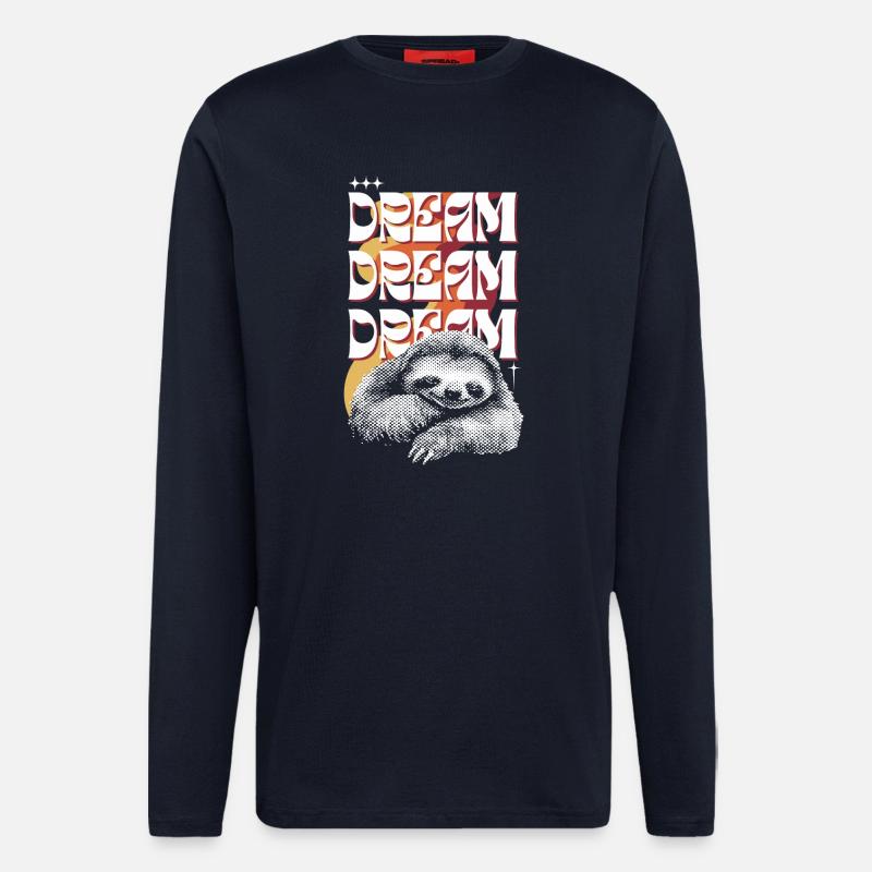 Dreamy Sloth – Dream Dream Dream - Longsleeve - made by SPREAD - DARK NAVY