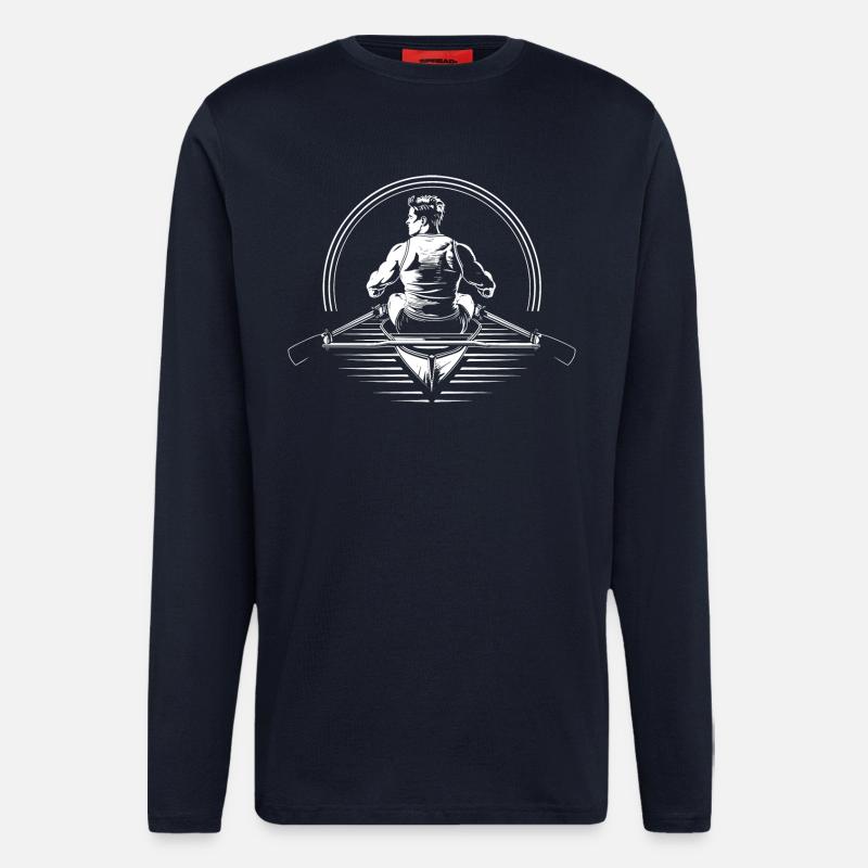 Rower Drawing - Longsleeve - made by SPREAD  - DARK NAVY