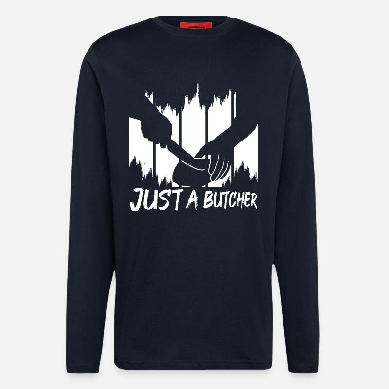 Juste un boucher - Manches longues bio décontracté fabriqué en UE - DARK NAVY