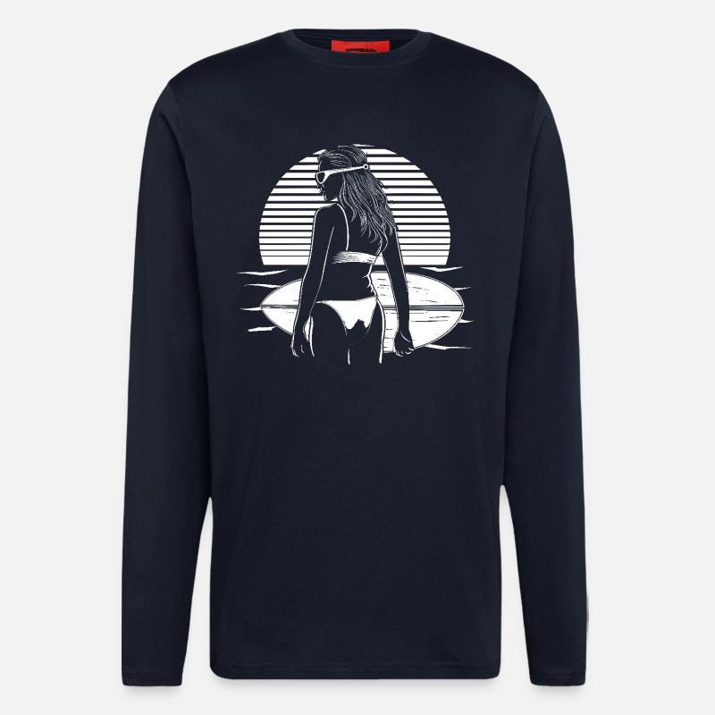 Weiblicher Surfer - Langarmshirt - made by SPREAD - DARK NAVY