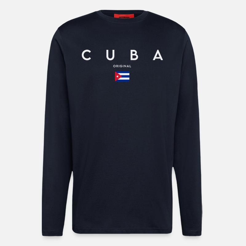 Cuban flag, Cuban pride - Longsleeve - made by SPREAD  - DARK NAVY