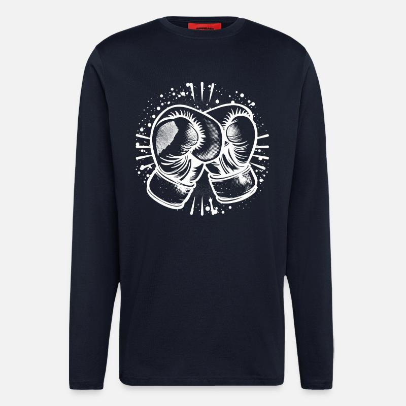 Boxhandschuhe Zeichnung - Langarmshirt - made by SPREAD  - DARK NAVY