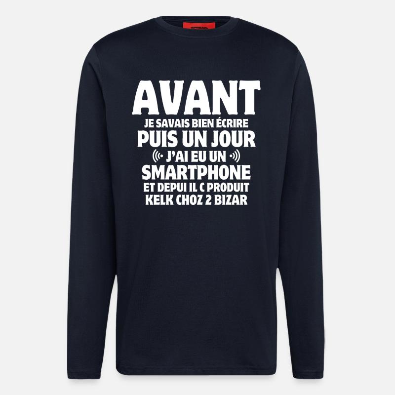 Phone, SMS, Mobile Phone - Longsleeve - made by SPREAD  - DARK NAVY