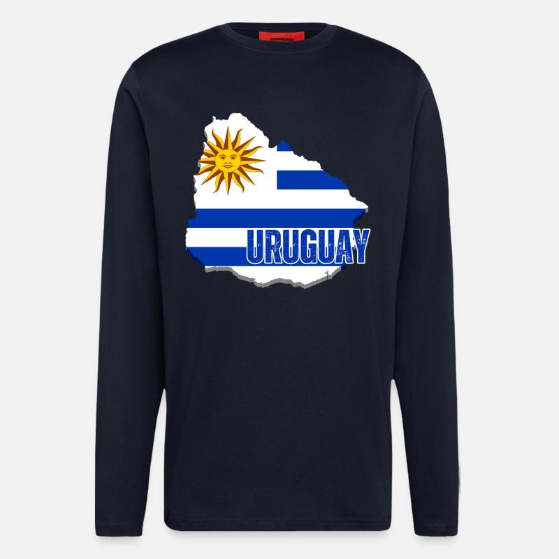 Flagge von Uruguay, Uruguayischer Stolz - Langarmshirt - made by SPREAD  - DARK NAVY