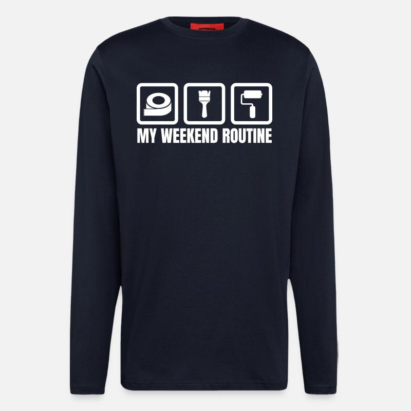 My Weekend Routine - Longsleeve - made by SPREAD  - DARK NAVY