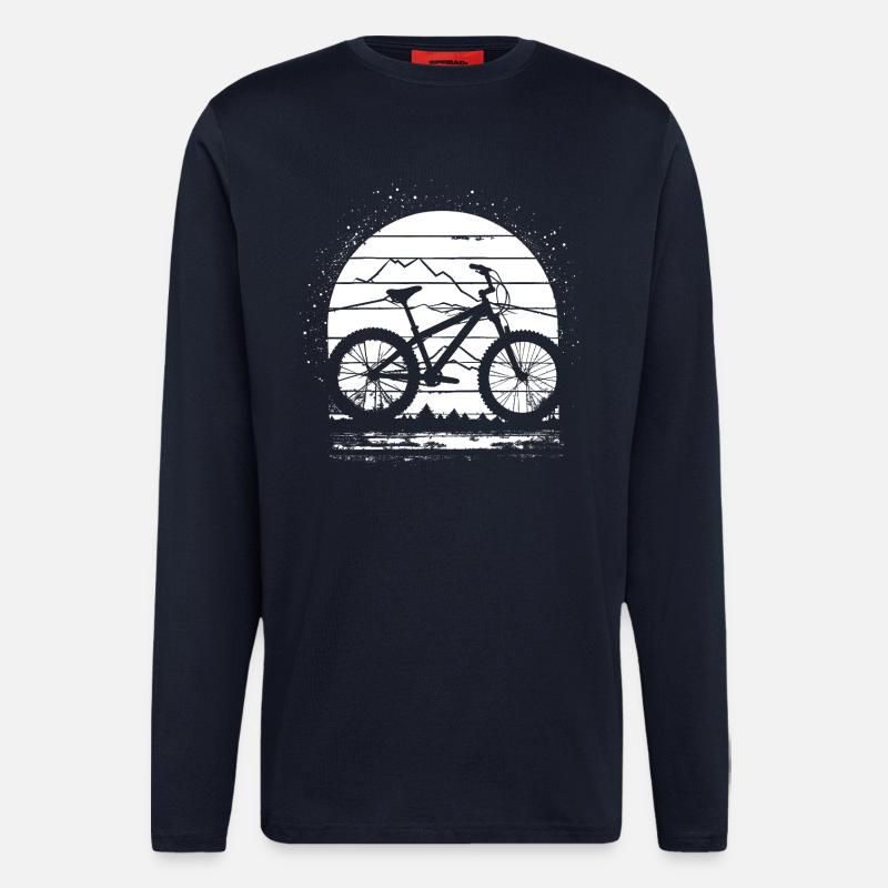 Mountainbiking Zeichnung - Langarmshirt - made by SPREAD  - DARK NAVY