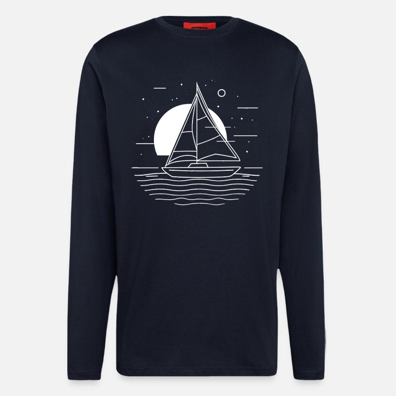 Sailing Drawing - Longsleeve - made by SPREAD  - DARK NAVY