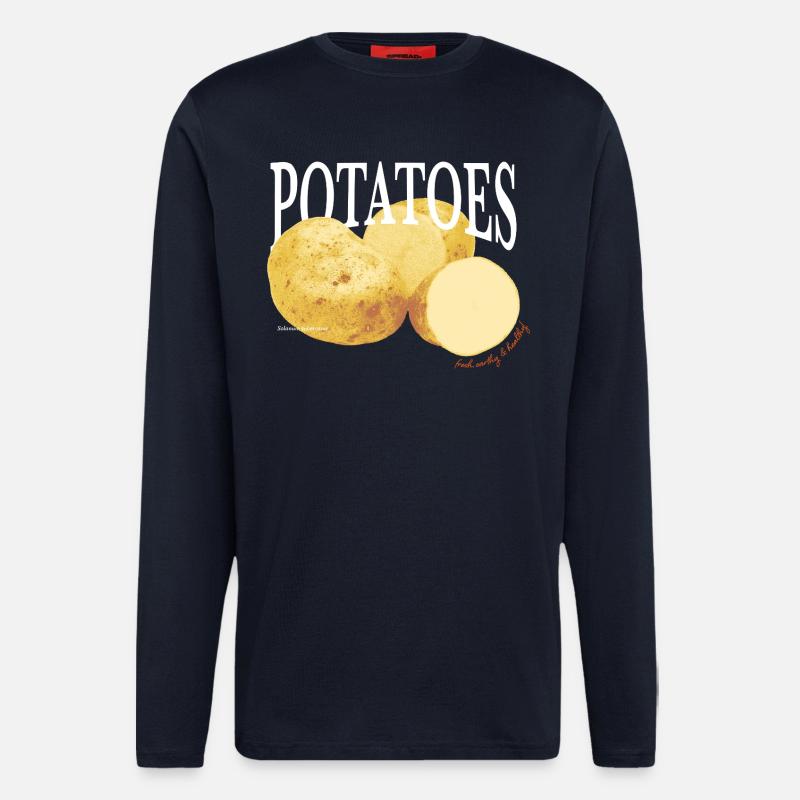 Potatoes – Retro Gemüse-Statement - Langarmshirt - made by SPREAD  - DARK NAVY