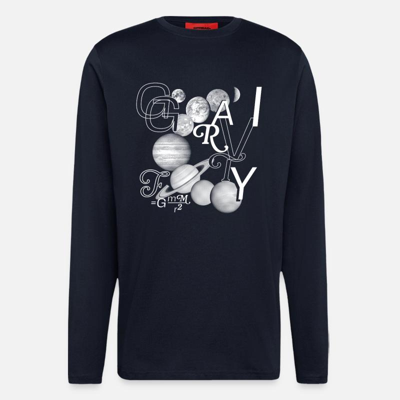 Typo-Kraft: Gravity in Style - Langarmshirt - made by SPREAD  - DARK NAVY