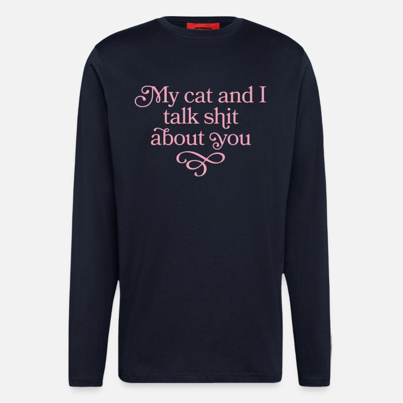 Katzenlästerduo in Rosa - Langarmshirt - made by SPREAD  - DARK NAVY