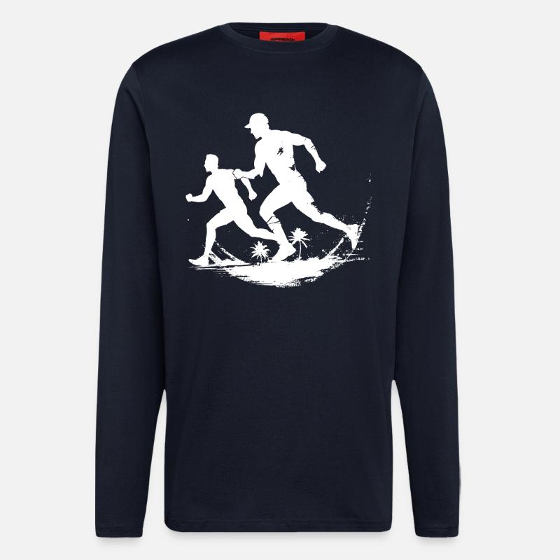 Laufende Grafik - Langarmshirt - made by SPREAD  - DARK NAVY