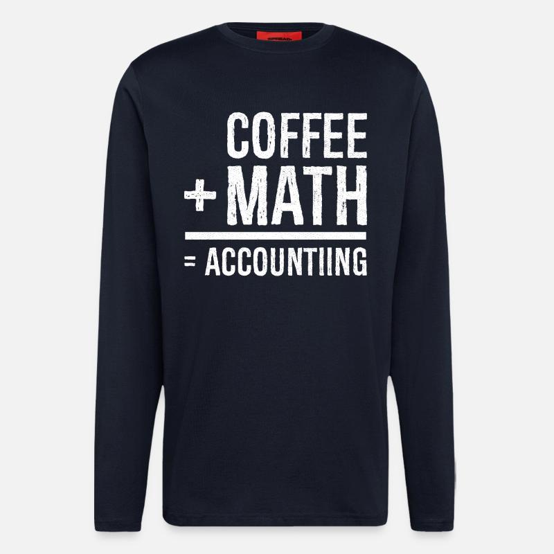 coffee math accounting - Longsleeve - made by SPREAD  - DARK NAVY