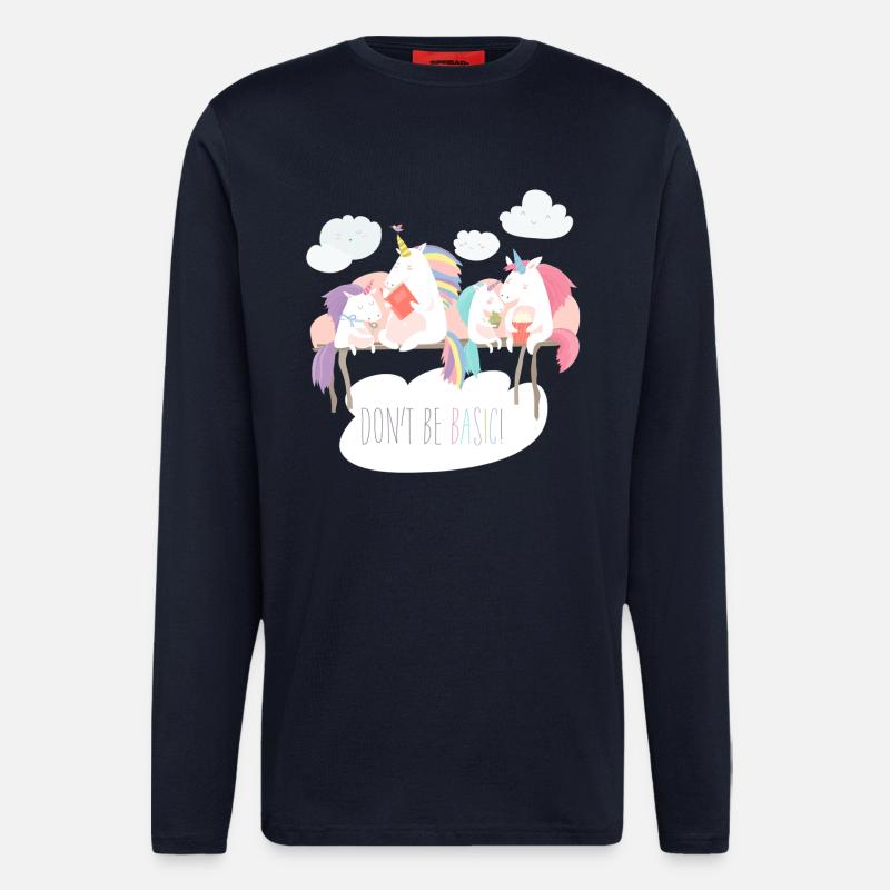 Einhorn don't be basic statement - Langarmshirt - made by SPREAD  - DARK NAVY