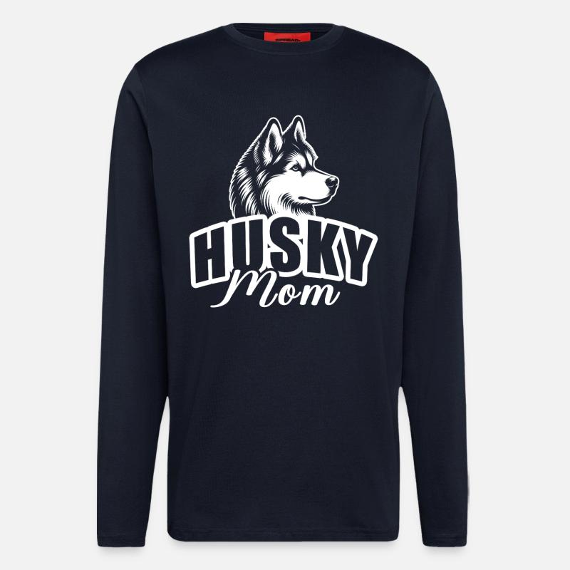 "Husky Mom" - Langarmshirt - made by SPREAD - DARK NAVY