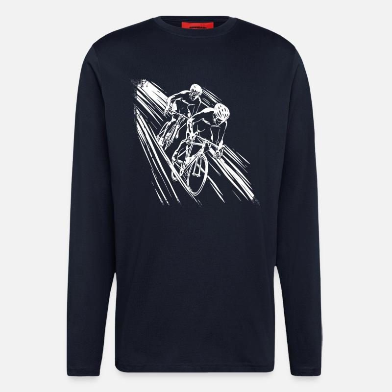 Radfahrer Grafik - Langarmshirt - made by SPREAD  - DARK NAVY