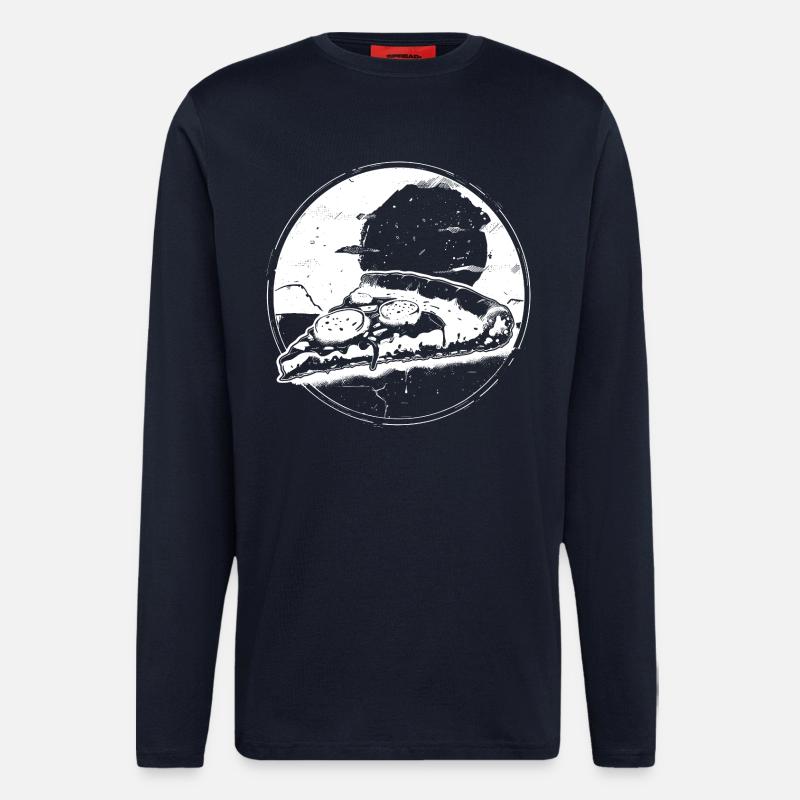Pizza Piece Drawing - Longsleeve - made by SPREAD  - DARK NAVY