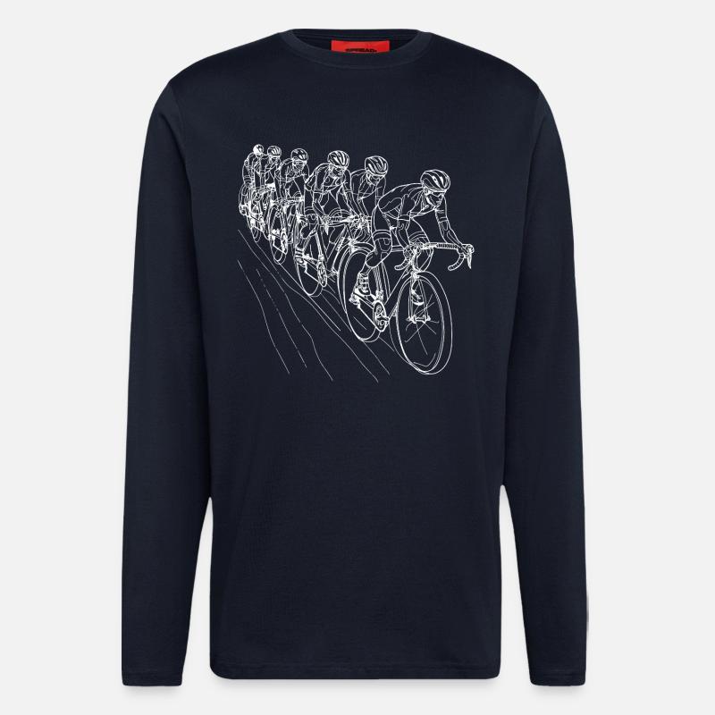 Radfahrer Line Art - Langarmshirt - made by SPREAD  - DARK NAVY