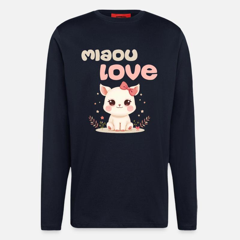 Meow Love Character by Helfspawn - Longsleeve - made by SPREAD  - DARK NAVY