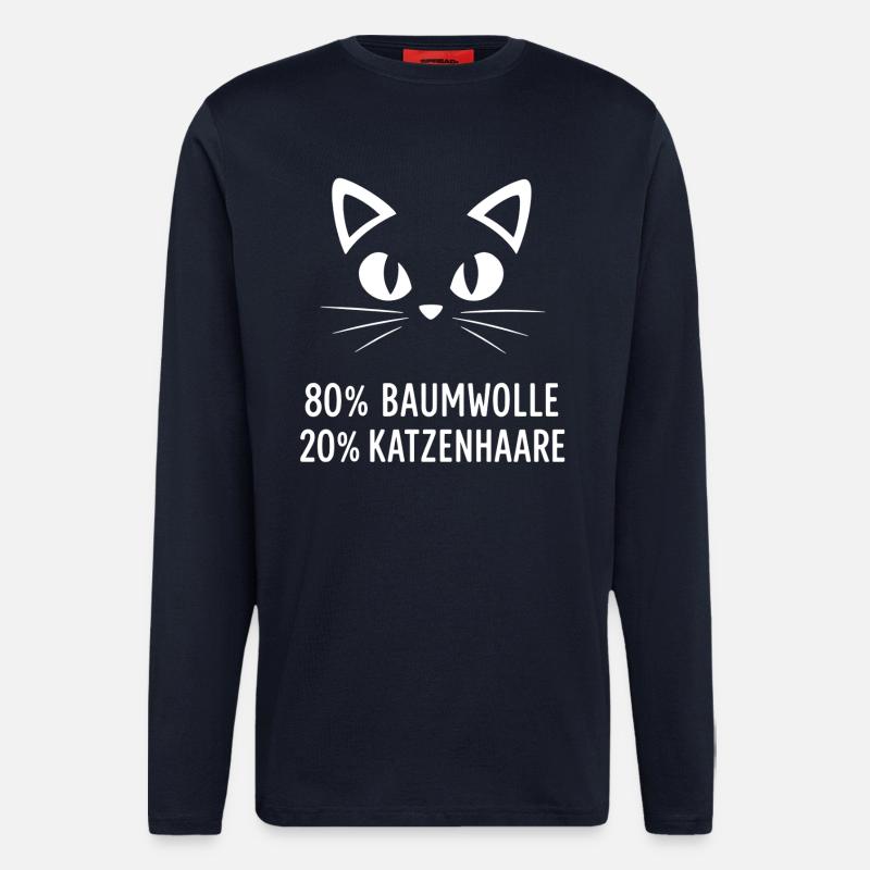 80% Baumwolle 20% Katzenhaar - Langarmshirt - made by SPREAD  - DARK NAVY