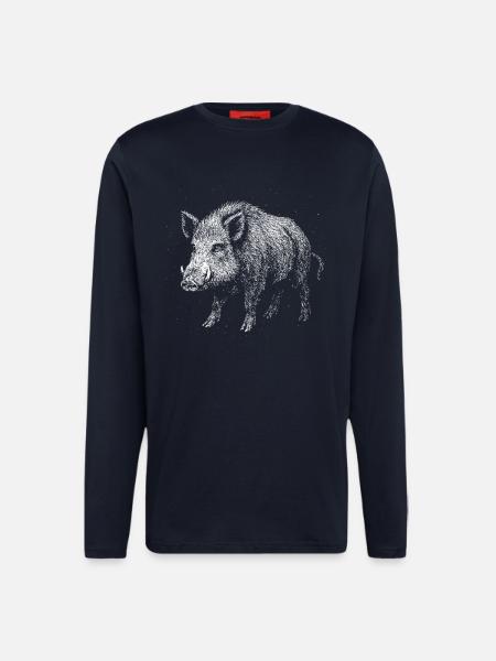 Sanglier - Manches longues bio décontracté fabriqué en UE - DARK NAVY