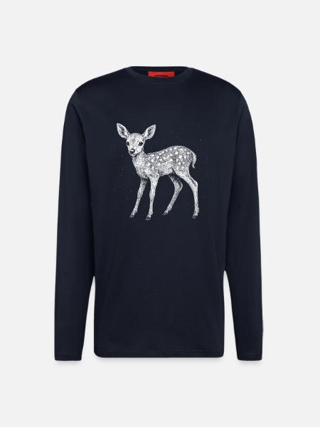 Faon - Manches longues bio décontracté fabriqué en UE - DARK NAVY